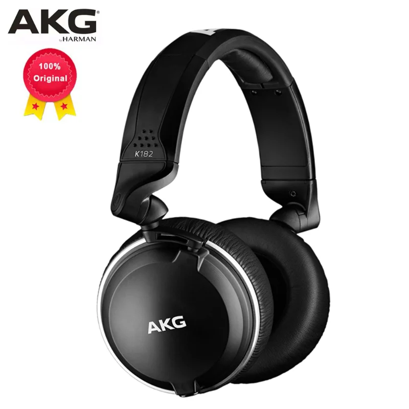 AKG K182 профессиональные наушники для прослушивания, проводные Hi-Fi наушники, складные для записи игр, музыки, чистые наушники