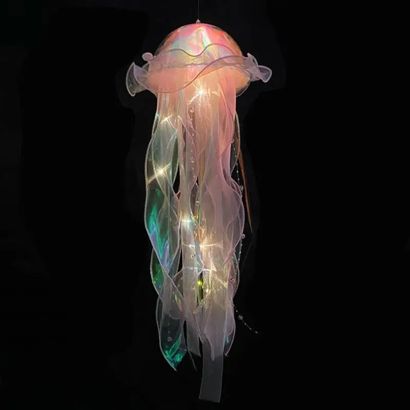 

Цветной подвесной светильник в виде медузы, портативный цветочный светильник для спальни, атмосфера, ночник, комнатное украшение для дома и сада