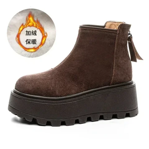Замшевые зимние ботинки Fujin 7 см, цвет в ассортименте