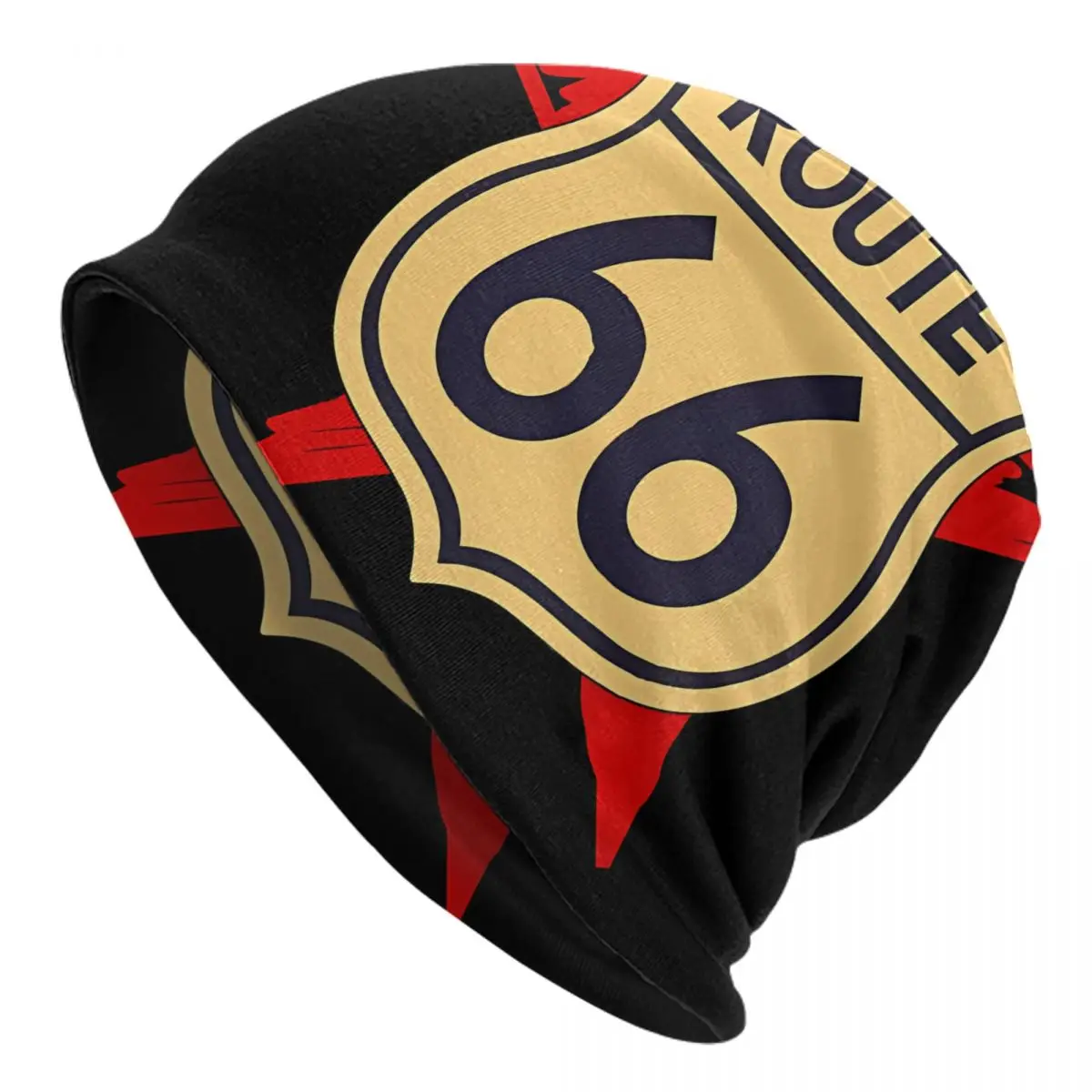 

Route 66 Skullies Beanies Caps Historic Thin Hat Autumn Spring Bonnet Hats Men Women's Street Ski Cap