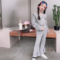 3pcs little girl sports suit 2021 autumn kids coattoppants knitting set children tracksuit girl sportswear baby clothes outfit