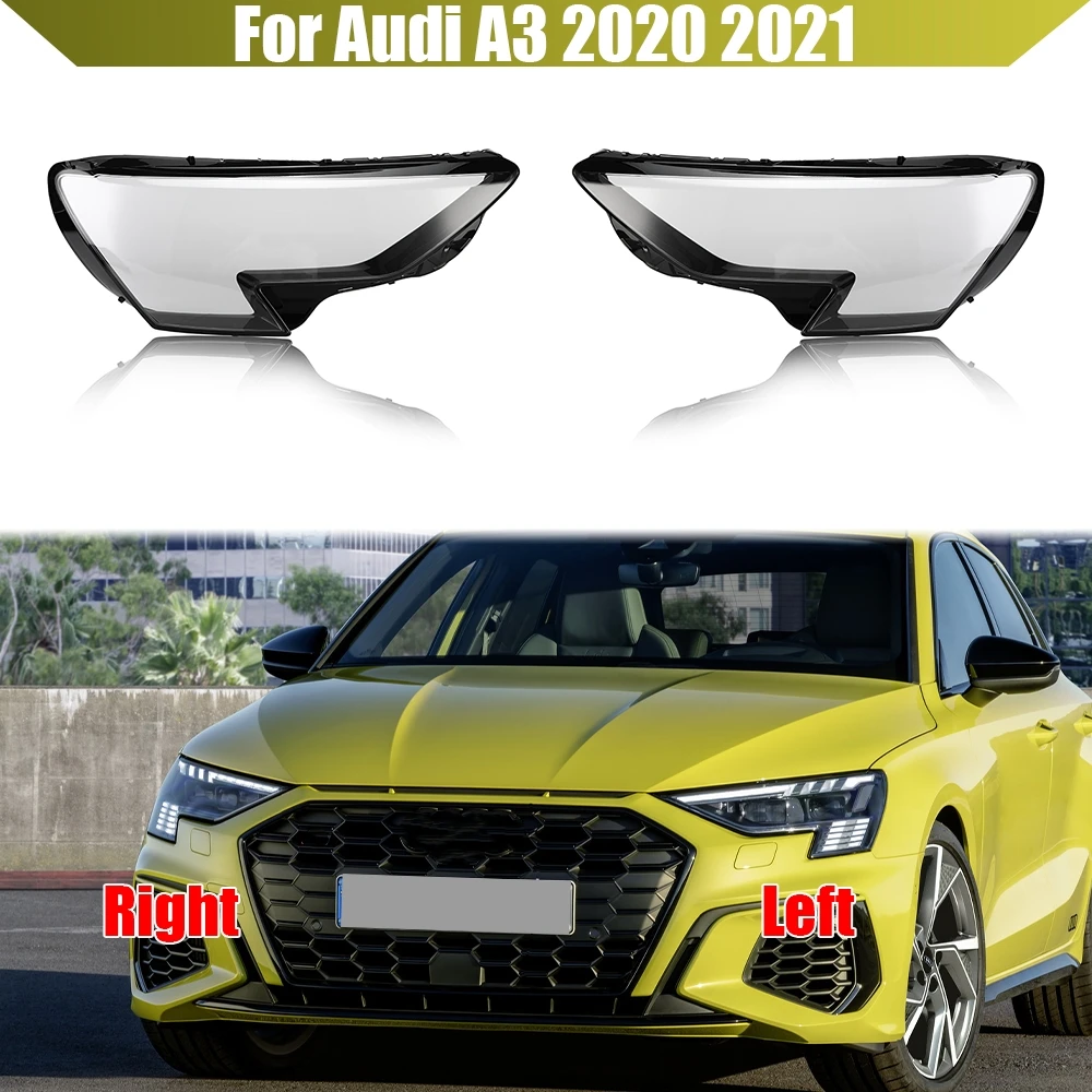 For Audi A3 2020 2021 Headlight Plastic Cover Transparent Lamp Shade Lens Headlamp Shell Plexiglass Replace The Lampshade