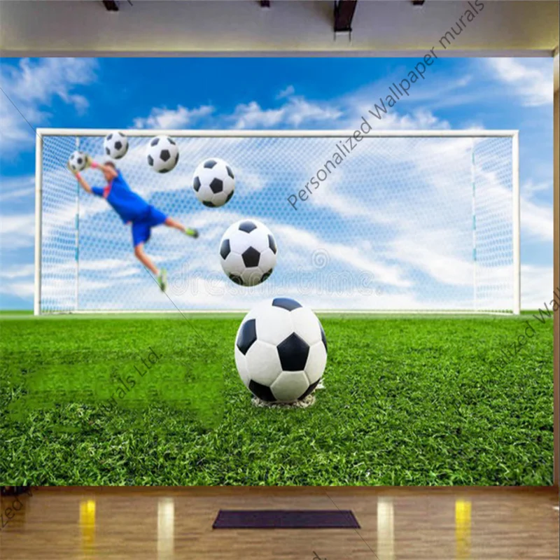 

3d фотообои с изображением футбольных мячей на заказ, фон для детской спальни, настенная бумага, домашний декор, обои