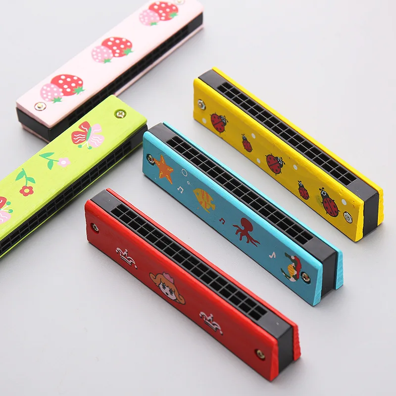 

Children's Wooden Harmonica Creative Music Toy Kindergarten Students Beginners To Play Musical Instruments 16-hole Mouth Organ