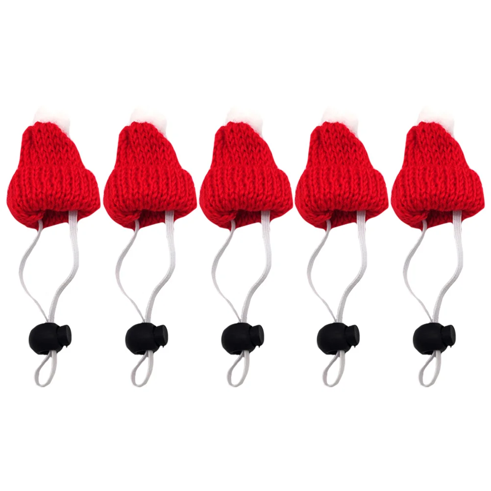 

5pcs Christmas Pet Hats Mice Head Cover Decorative Pet Headgear Ornaments