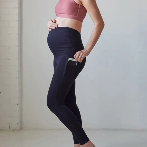 Брюки для беременных с высокой талией, эластичные леггинсы для йоги, удобная мягкая одежда для беременных женщин