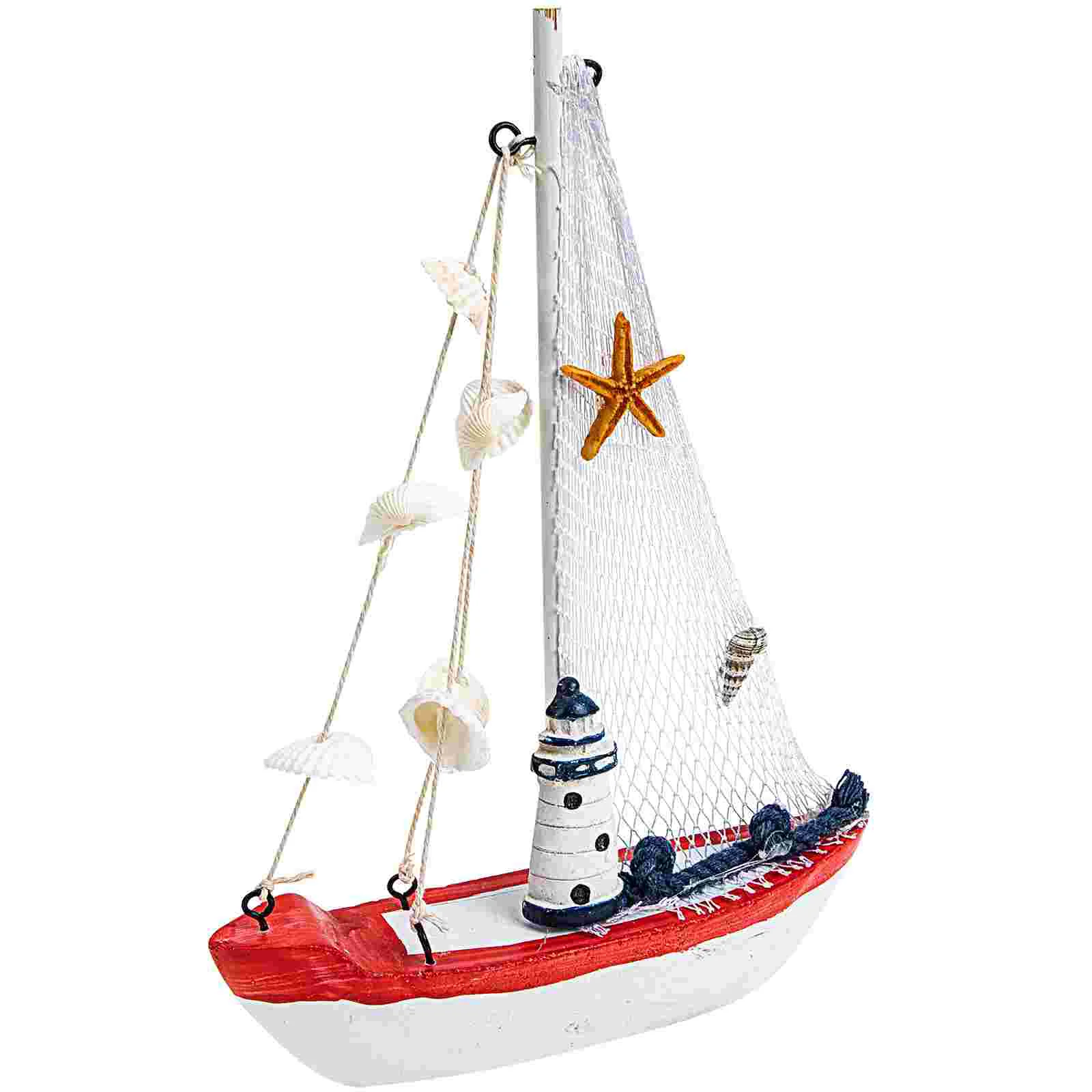 

Creative Wooden Sailing Boat Model Mediterranean Sailboat Model Decoration