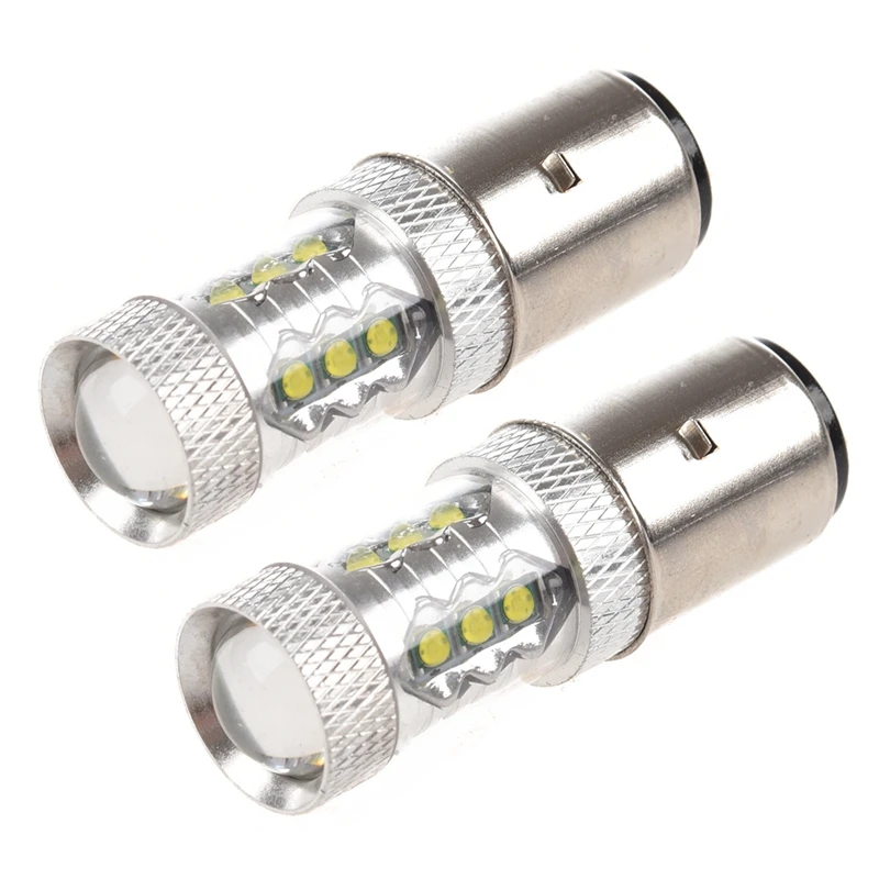 

2X 16 X 80W LED Motor Bike/Moped/Scooter/ATV Headlight Bulb BA20D H6