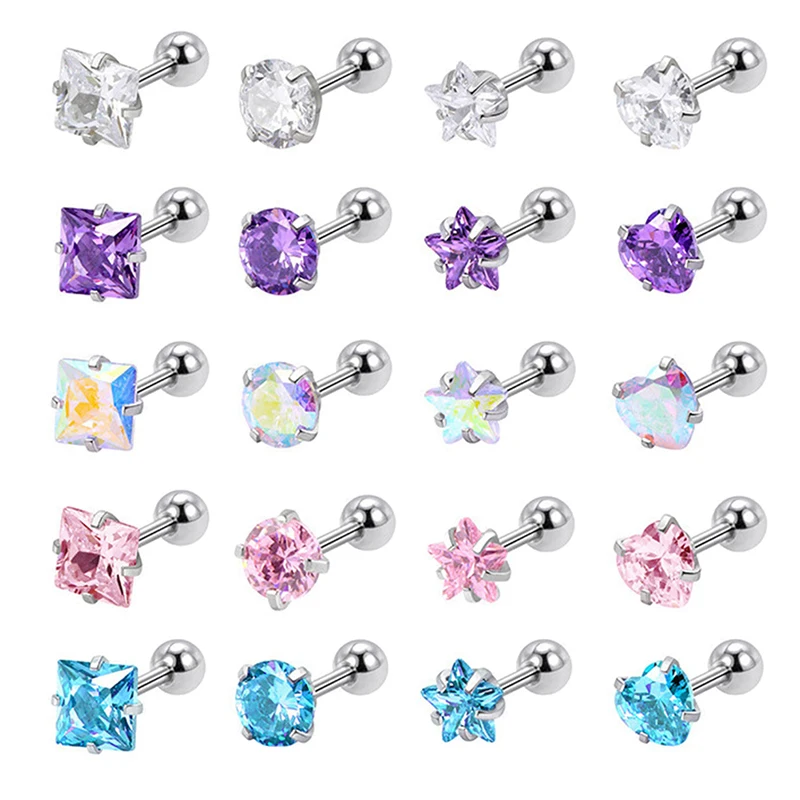 

Серьги-гвоздики женские разноцветные с кристаллами, 4 мм, 1 пара