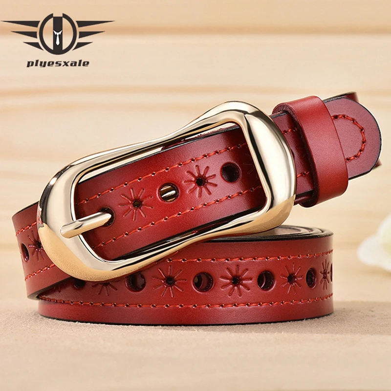Genuine Leather Embossed Belts For Women Luxury Brand White Red Brown Coffee Woman Belt For Jeans Casual Cinto Feminino G121