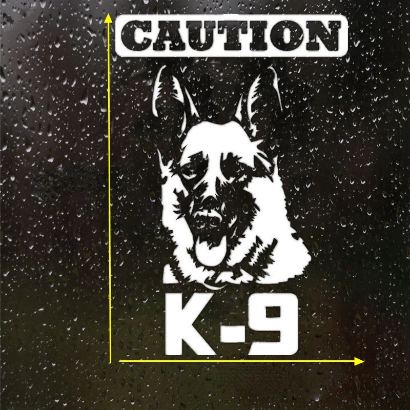 

Забавная автомобильная наклейка JP для предупреждения K9, немецкая овчарка, автомобильный бампер, окно, белый/черный, водонепроницаемая, виниловая наклейка для автомобиля, 20 см x 13, 6 см