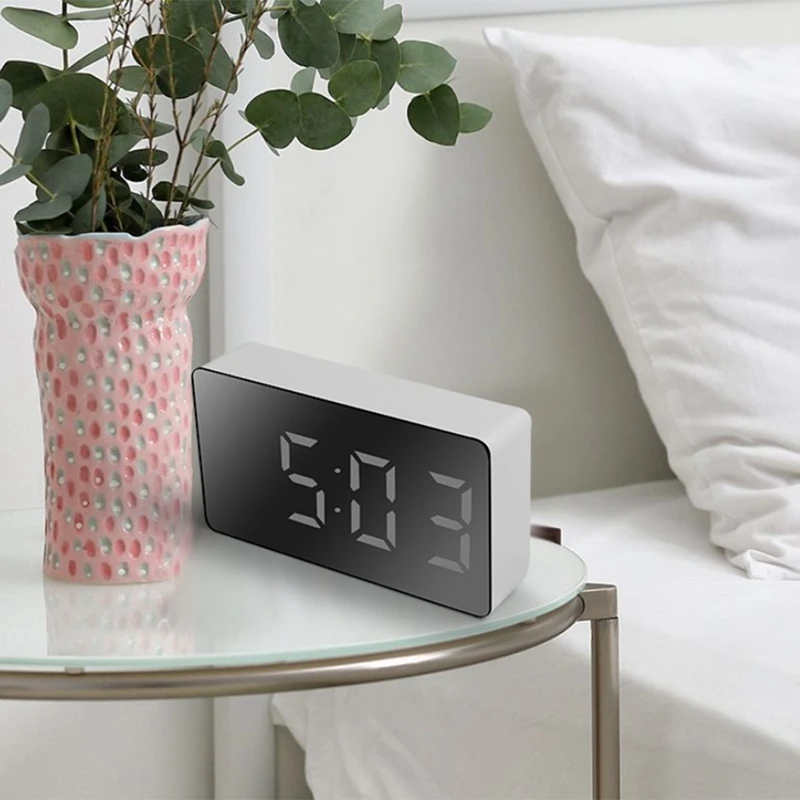 Многофункциональные зеркальные часы цифровая будильник дисплей с функцией