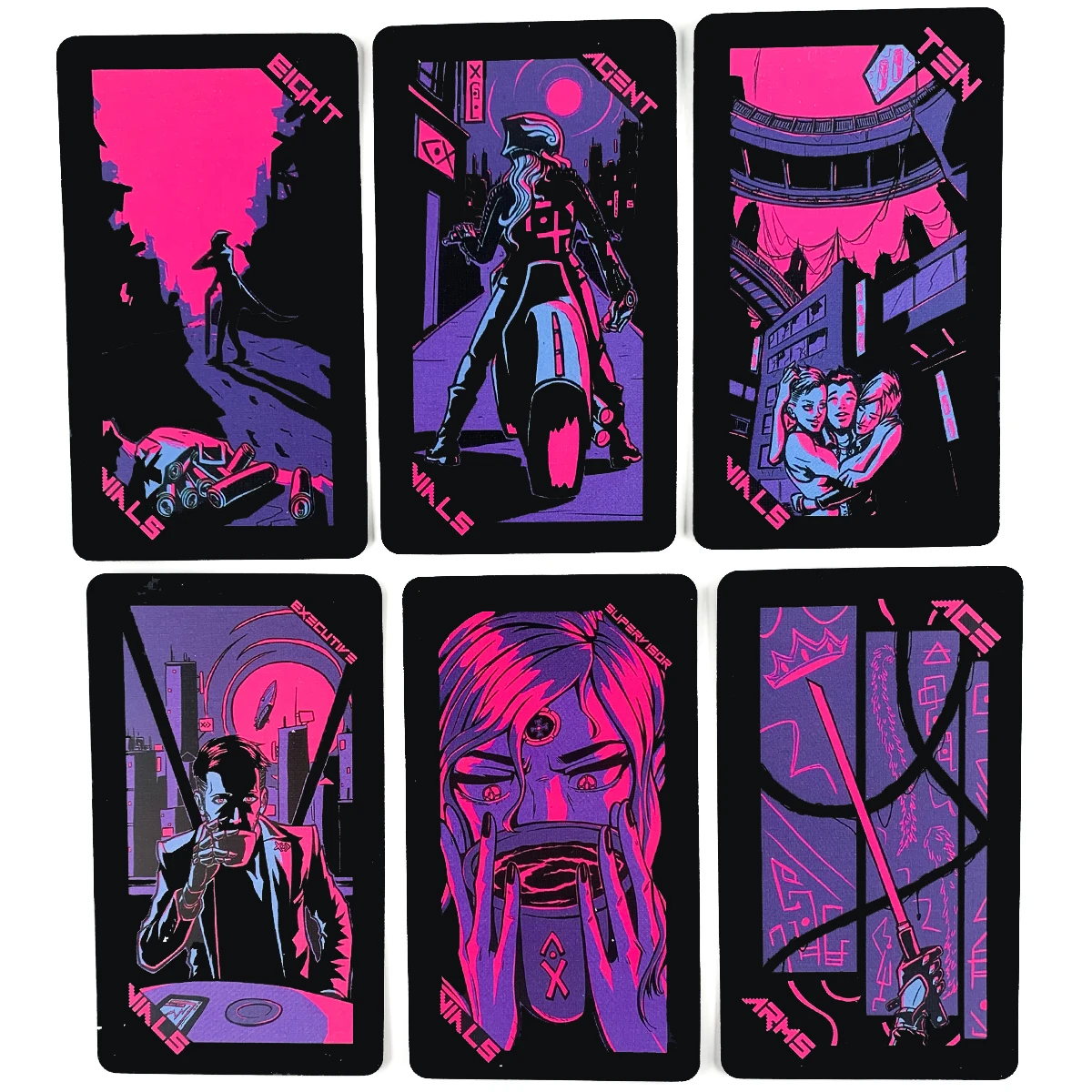 Neon Moon Tarot Deck - Pocket Size with Tuck Box Cards for Fate Divination Board Game and A Variety of Options | Игрушки и хобби
