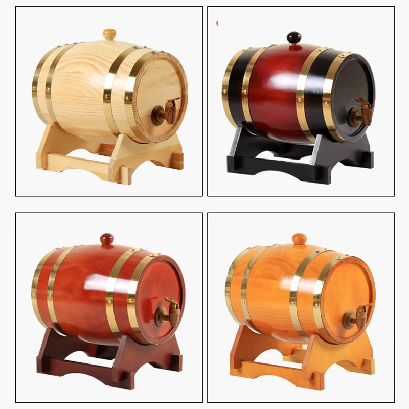 

Winery For family use Wooden wine barrel Oak Beer Brewing Equipment Mini Keg Home Brew Beer Keg Tap Dispenser for Rum Pot Whisk