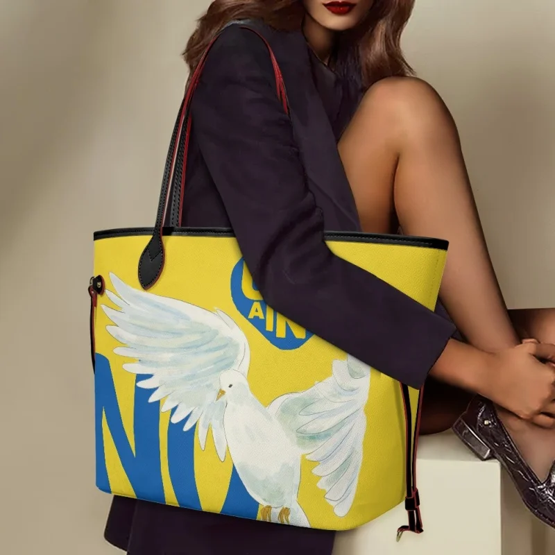 

Женская сумка на плечо twoheart sgirl с украинским флагом, вместительная сумка из искусственной кожи, Многофункциональная офисная пляжная сумка