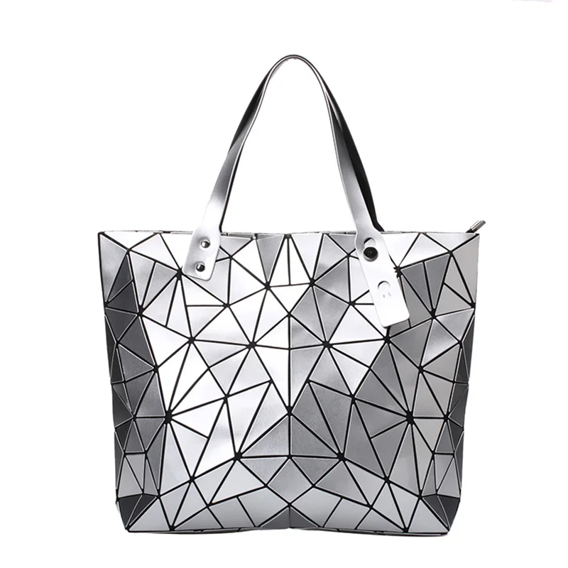 

new luxury handbags women bags designer Beach Large tote Hologram Shoulder Bag sac a main Geometric bag bolsa feminina Silver