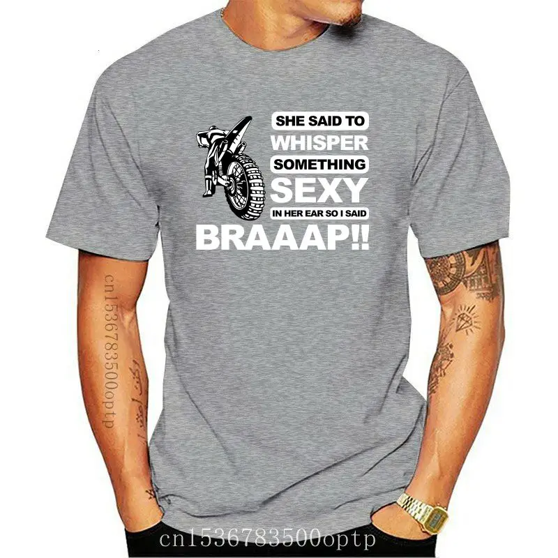 

Camiseta de Motocross para hombre, camisa de cuello redondo de manga corta de algodón, Tops de moda de verano, Dirt Bike Braaap,