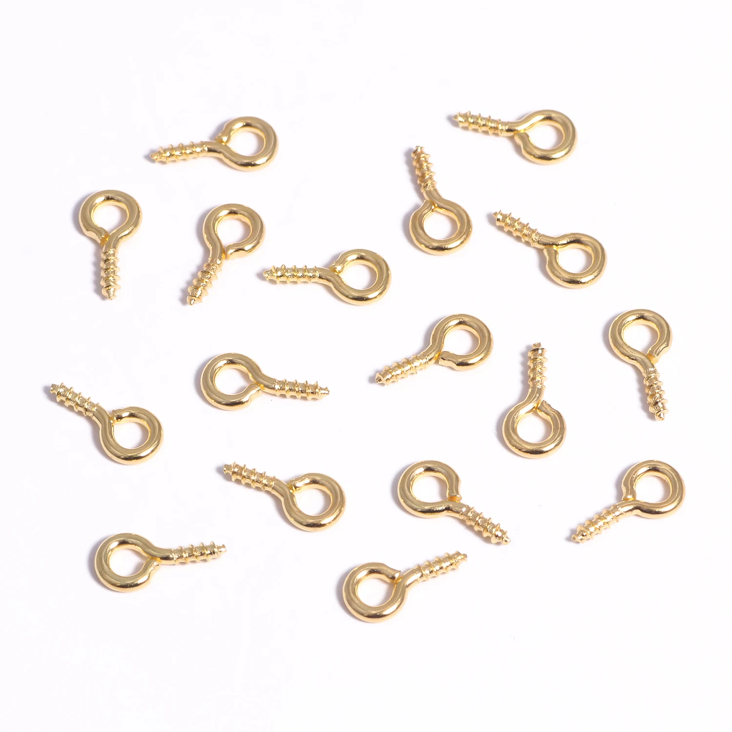 200pc Small Tiny Mini Eye Pins Eyepins Hooks Eyelets Screw Threaded Gold Silver Clasps Hooks Jewelry Findings For Making DIY 8x4 images - 6