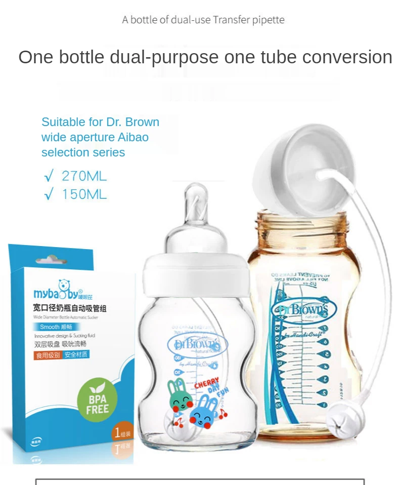

Wide Mouth Feeding Bottle Straw Fitting Cover for Dr.Brown's bottle
