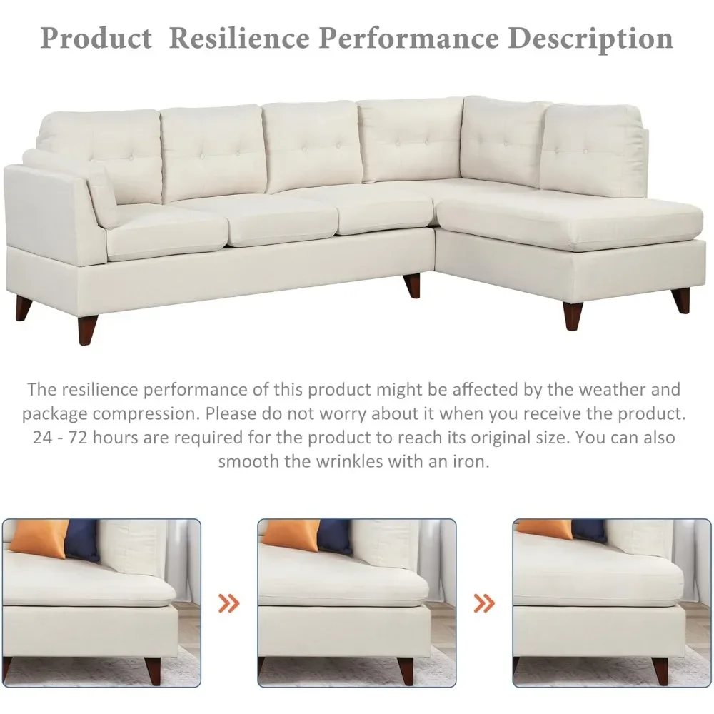 4-местный модульный диван L-образной формы удобный льняная ткань наборы мебели