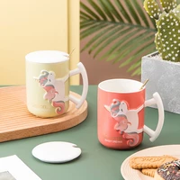 3d relief unicorn mug creative ceramic coffee tea cup cute cartoon shake the unicorn bottle novelty gifts porcelain for office