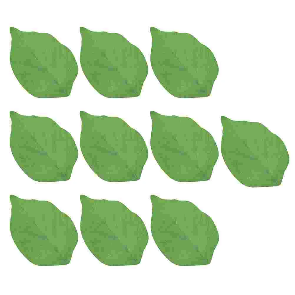 

10PCS Creative Leaf Notes Stickers Removable Memo Pads Green Self-Stick Notes