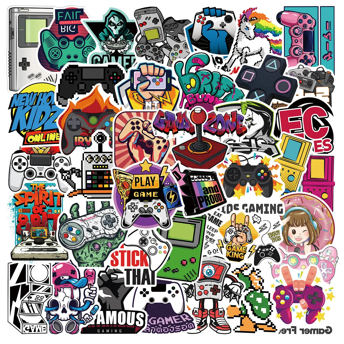 

10/30/50pcs Vintage Classic Video Game Stickers Kids Toy DIY Laptop Skateboard Motorcycle Bike Car Waterproof Decal Sticker