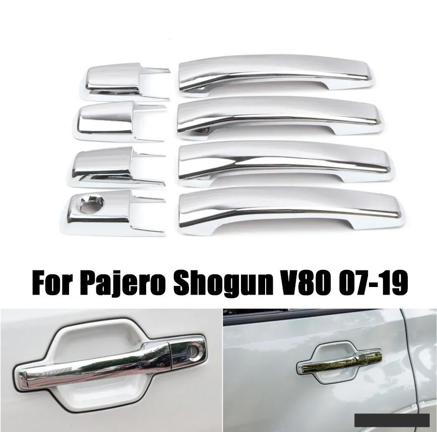 

for Mitsubishi Pajero / Shogun V80 2007-2019 Silver Outside Exterior Door Handle Protector Cover Trim