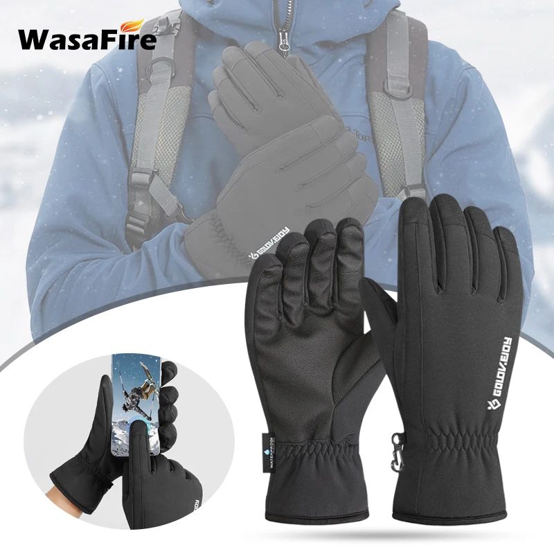 

Winter Thermal Warm Bicycle Gloves Anti-Slip Windproof Waterproof Touchscreen Glove Men Women Ski Camping Motorcycle Gloves