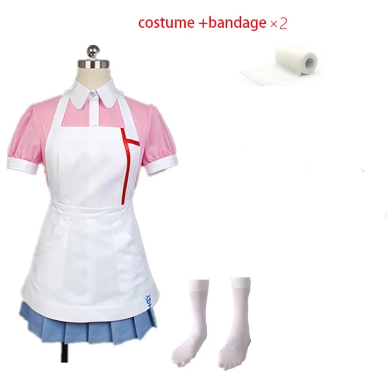 Danganronpa Mikan tsukiki карнавальный костюм на Хэллоуин карнавал окончательная медсестра