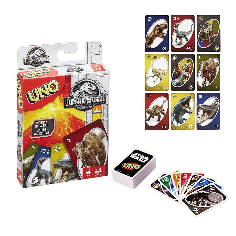 

Mattel Uno Jurassics Worlds Games Poker Uno Family Fun Entertainment Board Game Cards Party Deck Playing Games Card Toys Gifts