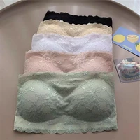 padded bra lingerie strapless tube top underwear seamless back closure sexy floral lace 1pcs sexy women lace floral bra bustier