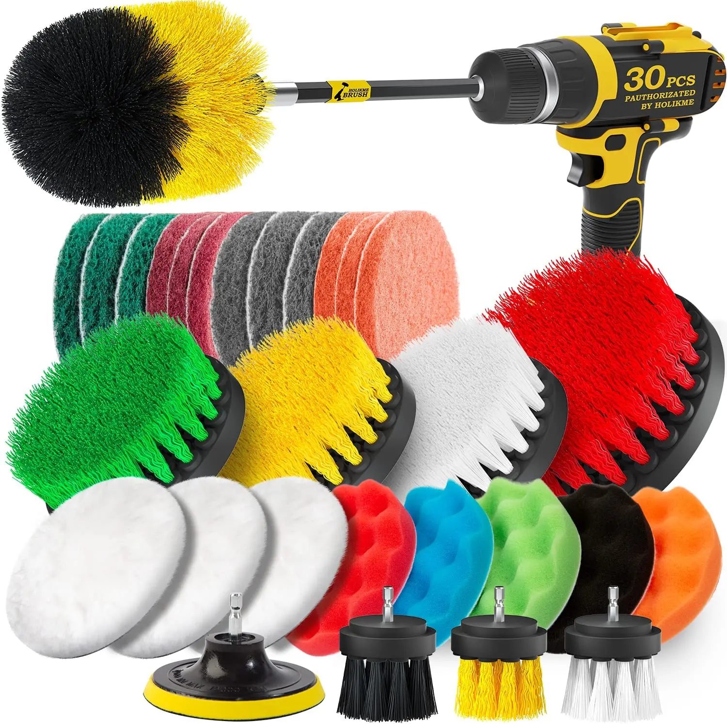 

30 Piece Kitchen Cleaning Electric Brush Bead Includes Extension RodClean For Grout Tiles Sinks Bathtub Bathroom Kitchen Car