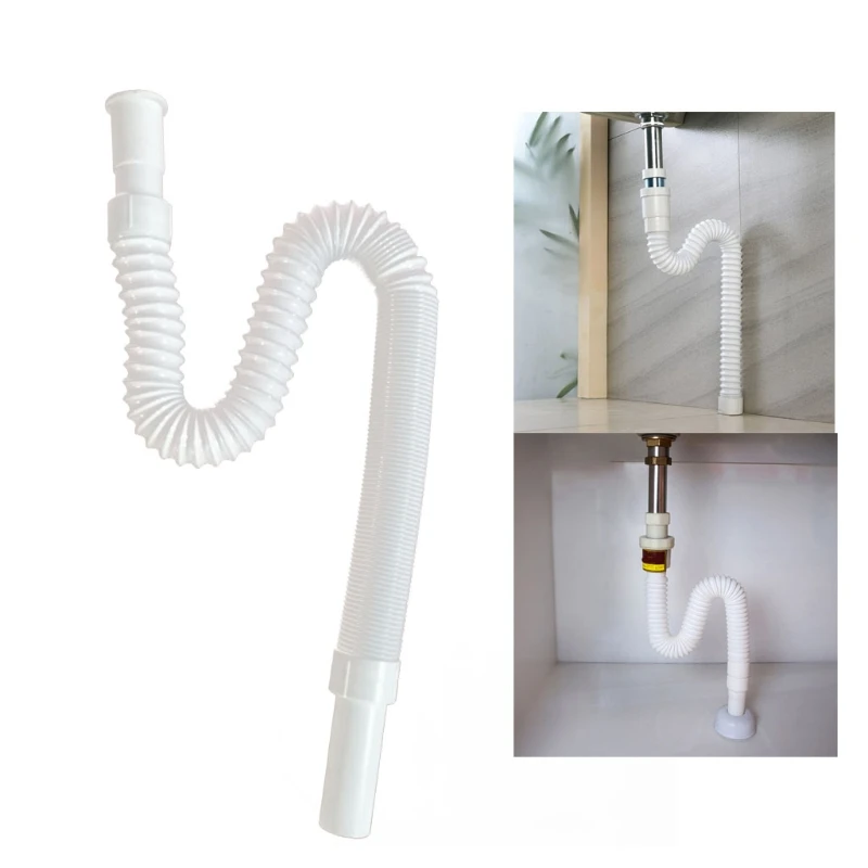 

Expandable Flexible Universal Sink Drain Pipe Tube P/S-type Trap Tubing Wash Basin Accessories Length 59 inch L9BE