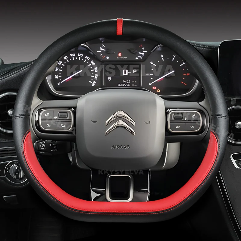 Чехол на руль D-типа для Citroen C3 II III 2009 - 2019 2020 C3 AIRCROSS 2017 2018 2019 2020 2021 Berlingo 3 C4 Picasso 2