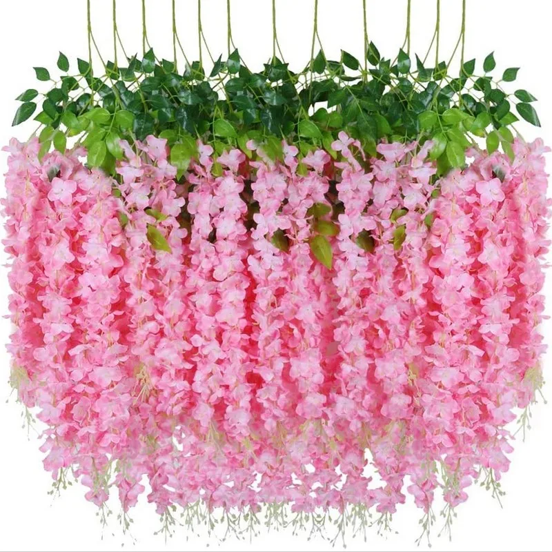 

Искусственные цветы Глицинии, подвесная гирлянда из искусственных цветов, Свадебный декор, 12 шт., 45 дюймов
