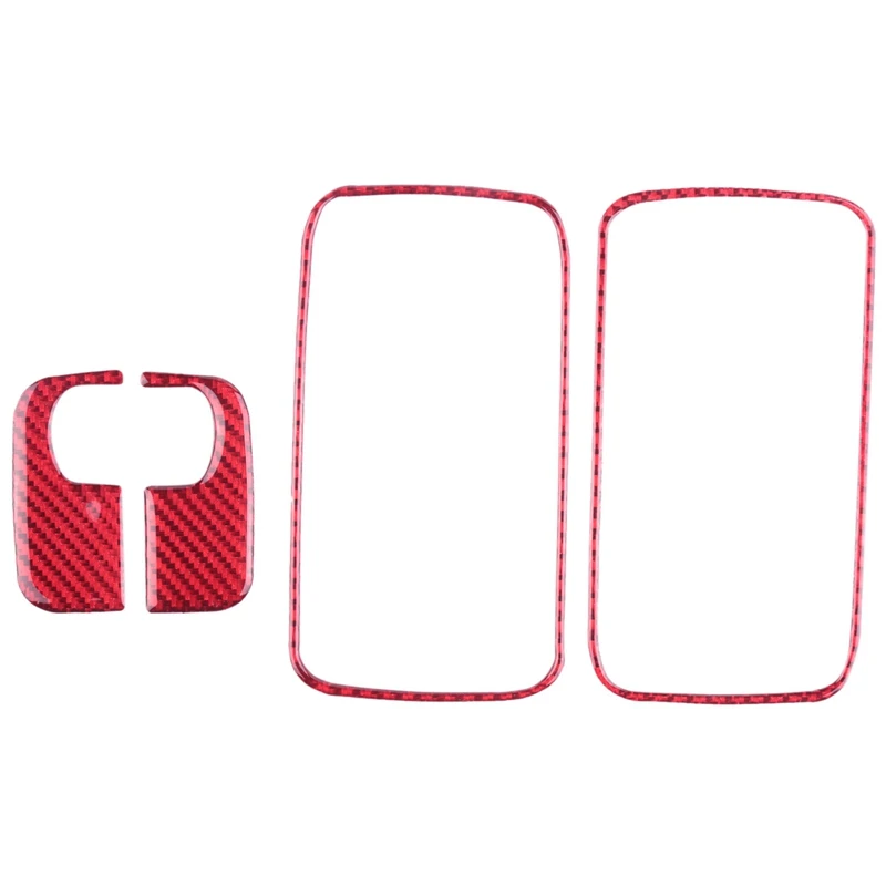 

For Dodge Challenger 2008-2014 Car Accessories Carbon Fiber Inner Door Handle Cover Panel Trim Sticker, Red