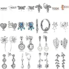 Серьги женские из серебра 925 пробы, с четырьмя листьями