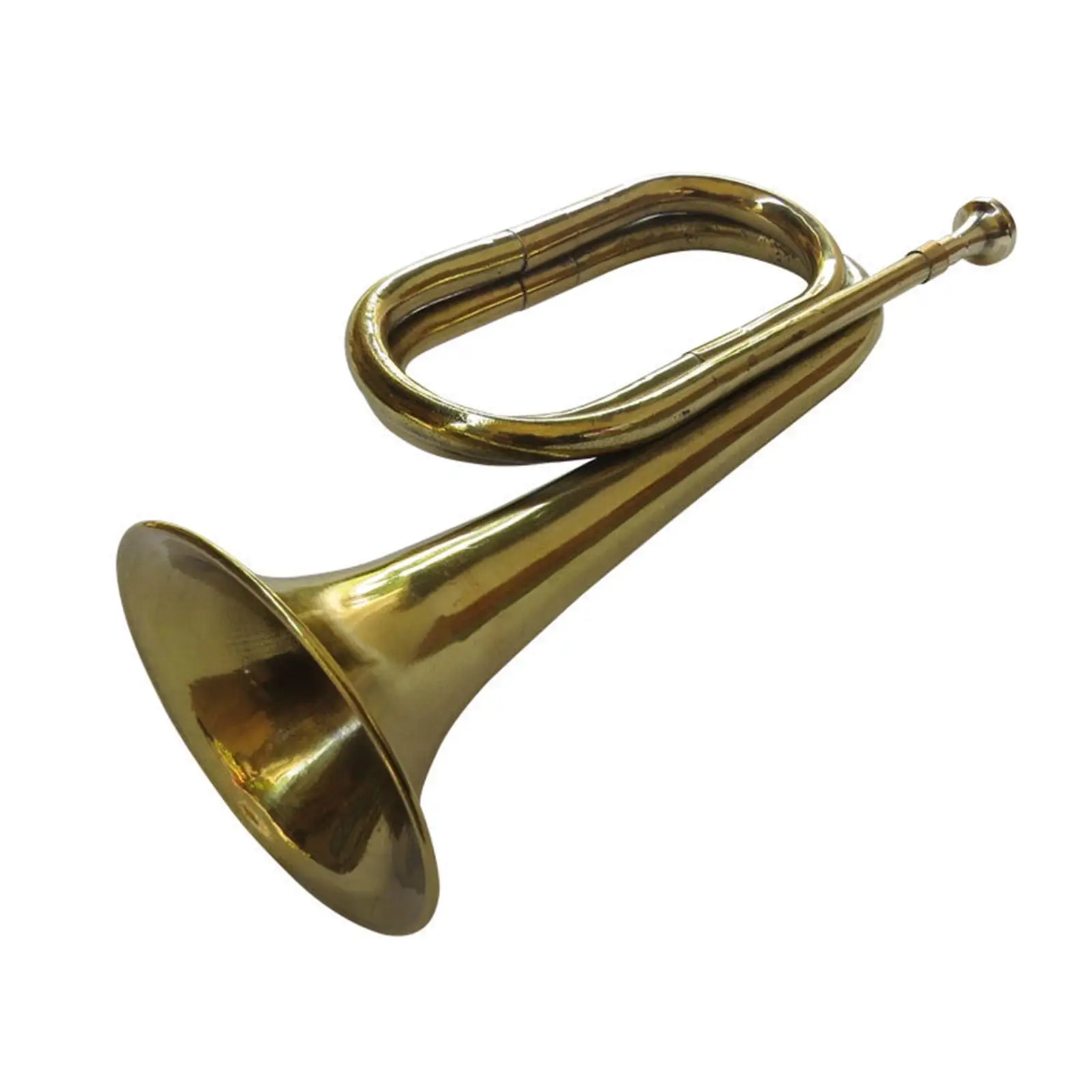 

Brass Blowing Bugle 13inch Portable Orchestra Standard Trumpet with Red Cloth for Beginners Show Training Exercise Performance