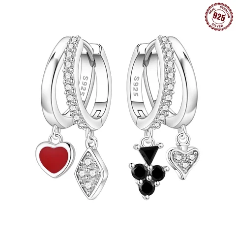 Серьги из серебра 925 сине-зеленые четырехлистный клевер