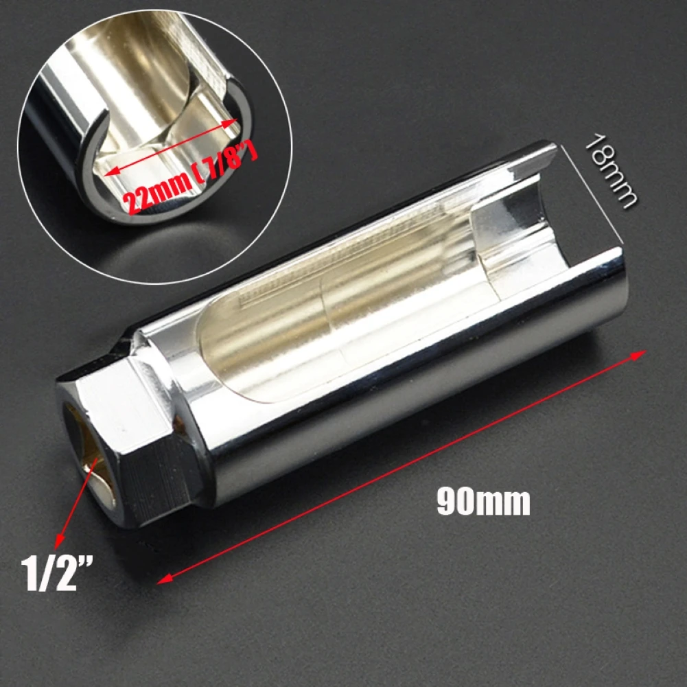 

Steel Universal Auto Oxygen Sensor 1/2 Drive Socket Wrench Removal Tool Installation For 18mm Drive Ratchet Or Breaker Bar