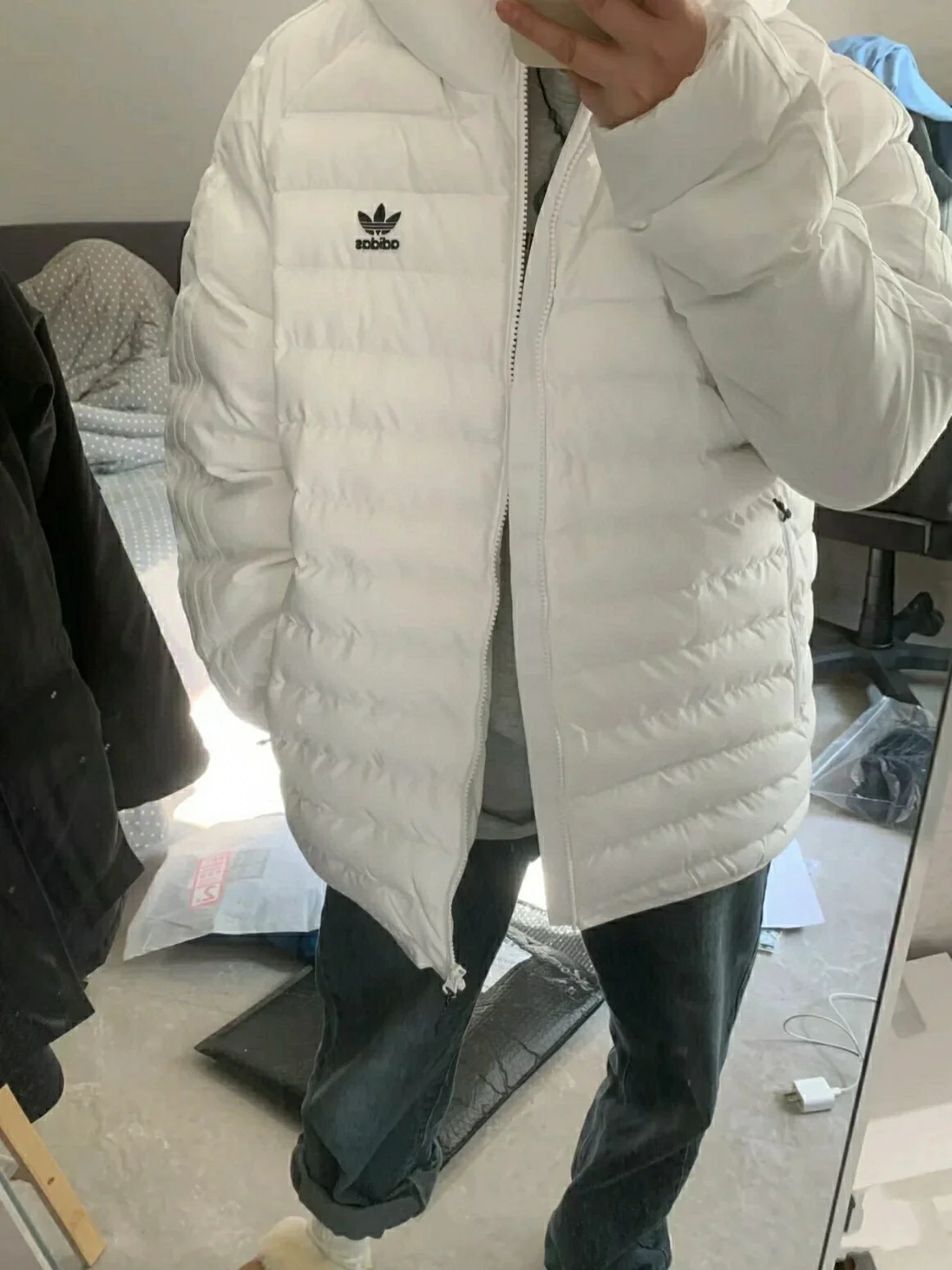 Пуховик adidas высокое качество Мягкий и удобный Износостойкий Тонкая посадка Мода