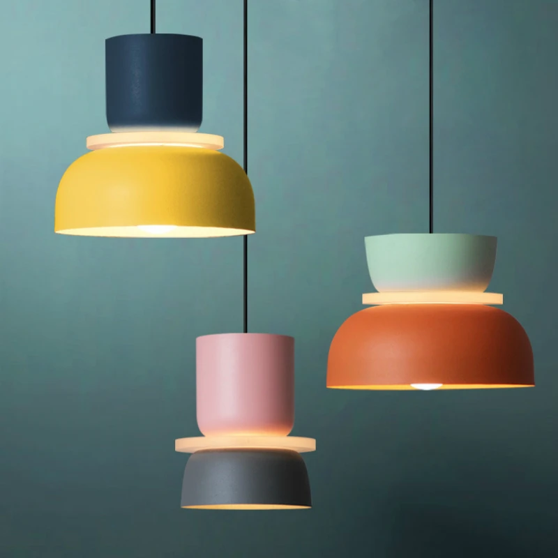 

Modern Pendant Lamp Led Nordic Hanging Suspension Bedside Living Bedroom Study Bar Dining Room Lighting Macaron Decor Lights