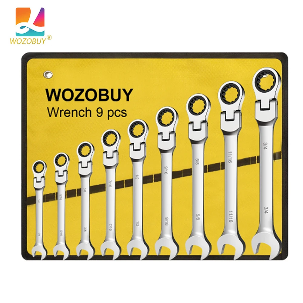 WOZOBUY Метрический Универсальный Набор Гаечных Ключей С Трещоткой Гибкая Головка