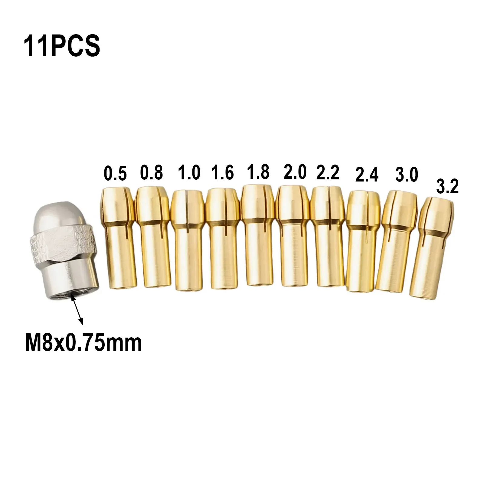 

Набор цанговых патронов из латуни Dremel 11 шт.
