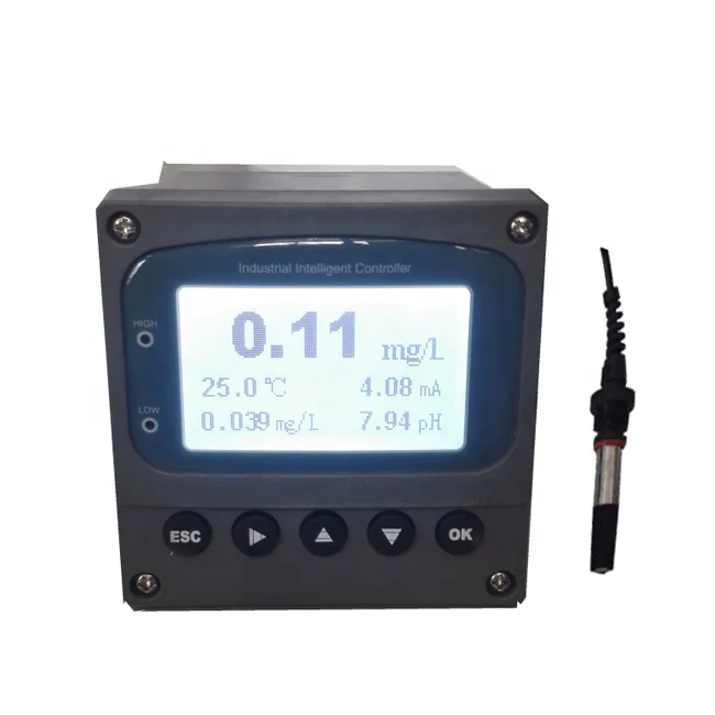 

Industrial online residual chlorine meter controller with sensor probe