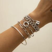 lock jewelry female mix and match multi element geometric round buckle set bracelet