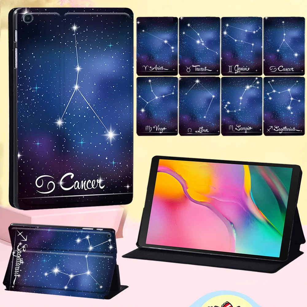 

Чехол для планшета Samsung Galaxy Tab A 8,0 2019 T290 T295, высококачественный противоударный кожаный флип-чехол с созвездиями и подставкой