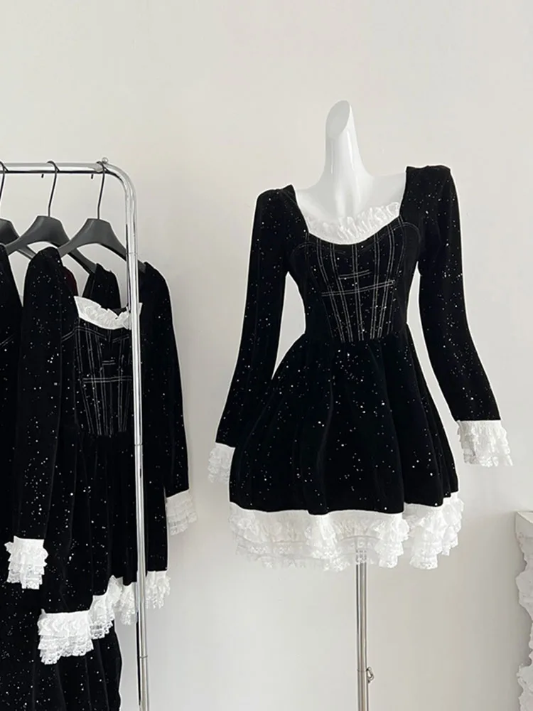 Французское элегантное платье Gyaru для выпускного вечера модное блестящее