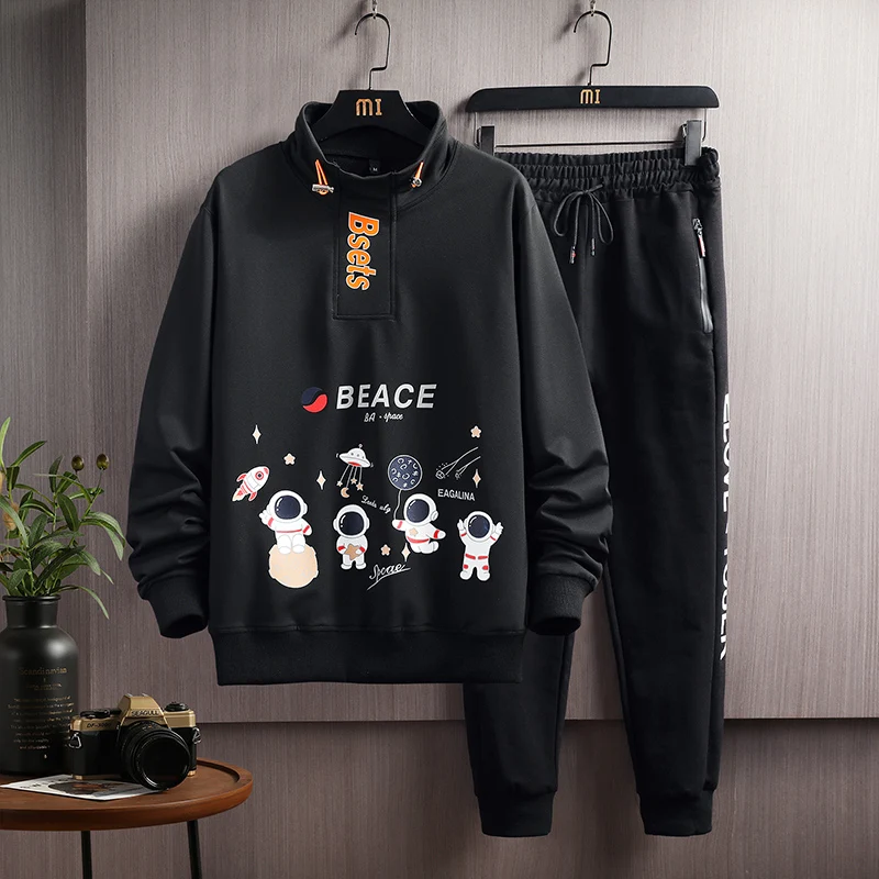 

Модная брендовая мужская уличная одежда, толстовка в стиле хип-хоп, дизайнерский пуловер с принтом космонавта в стиле Харадзюку из хлопка и ...